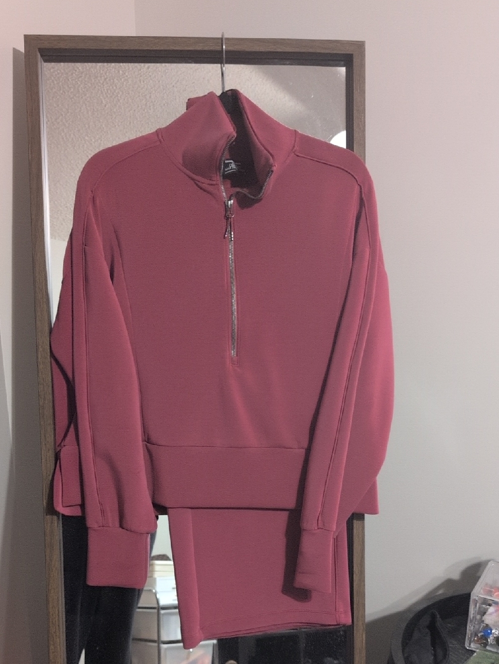 Half-Zip Pullover Set in Dusty Rose